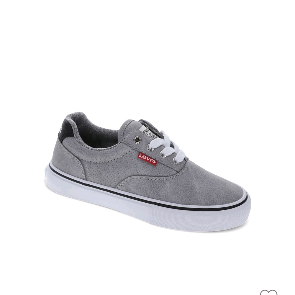 NWT Levi's Kids Grey Synthetic Suede and Leather Casual Lace Up Sneakers in Sz 6